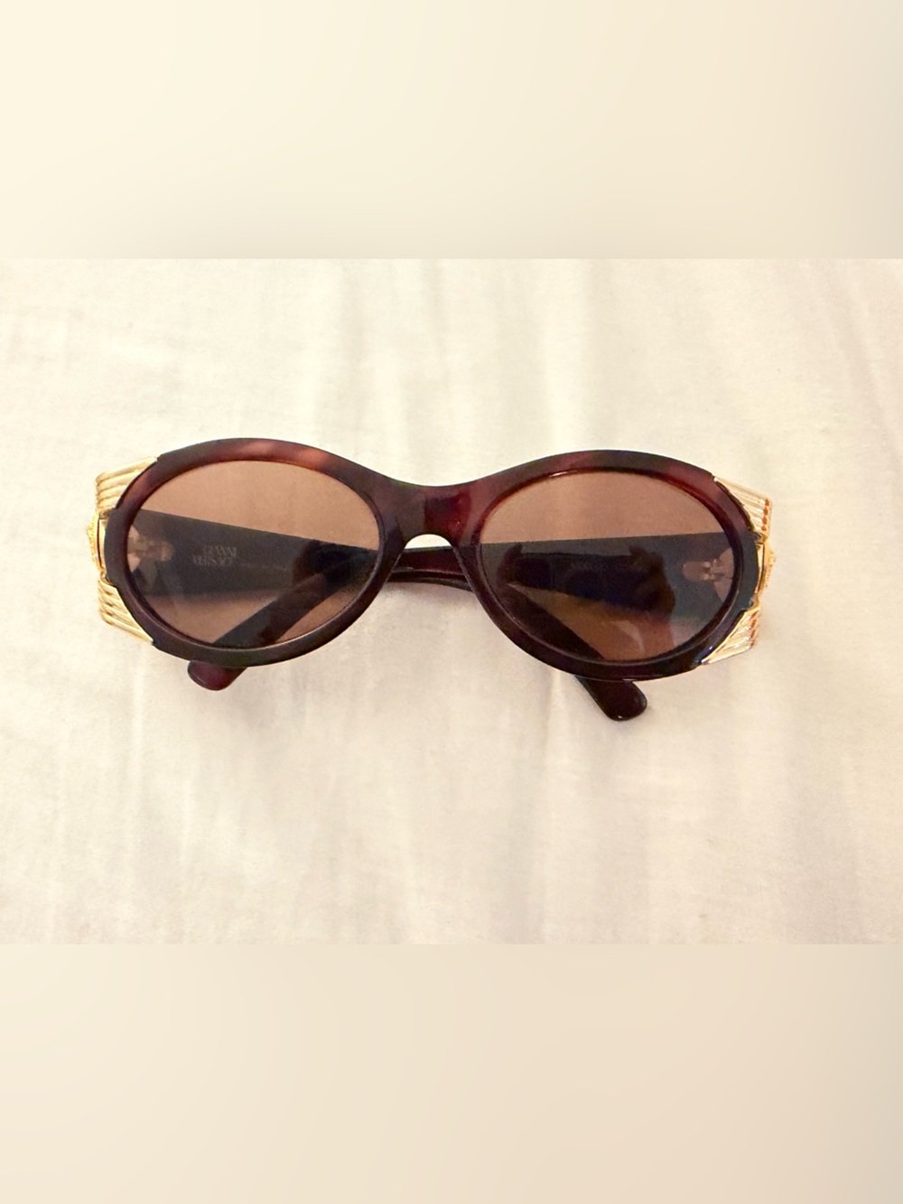 Vintage Gianni Versace Medusa Sunglasses Tortoise and Gold